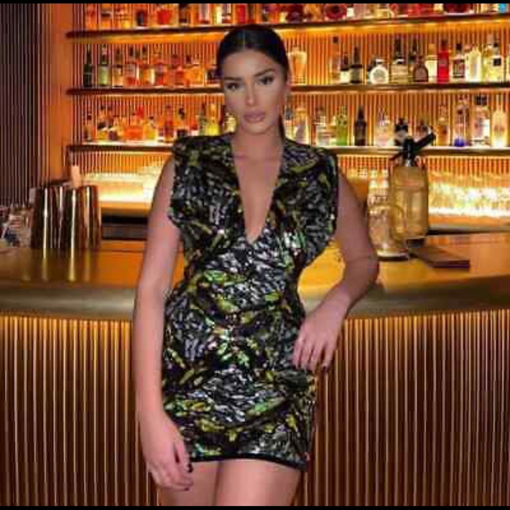LAST size L XL NWT ZARA SEQUIN MINI DRESS